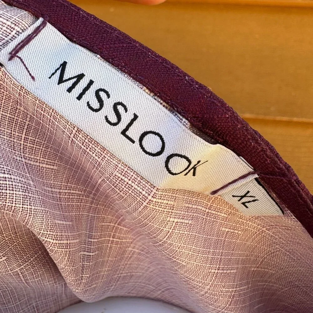 Miss Look Plumb Floral Top 957341 Button Detail Short Sleeve Blouse Shirt Size X - Picture 2 of 8